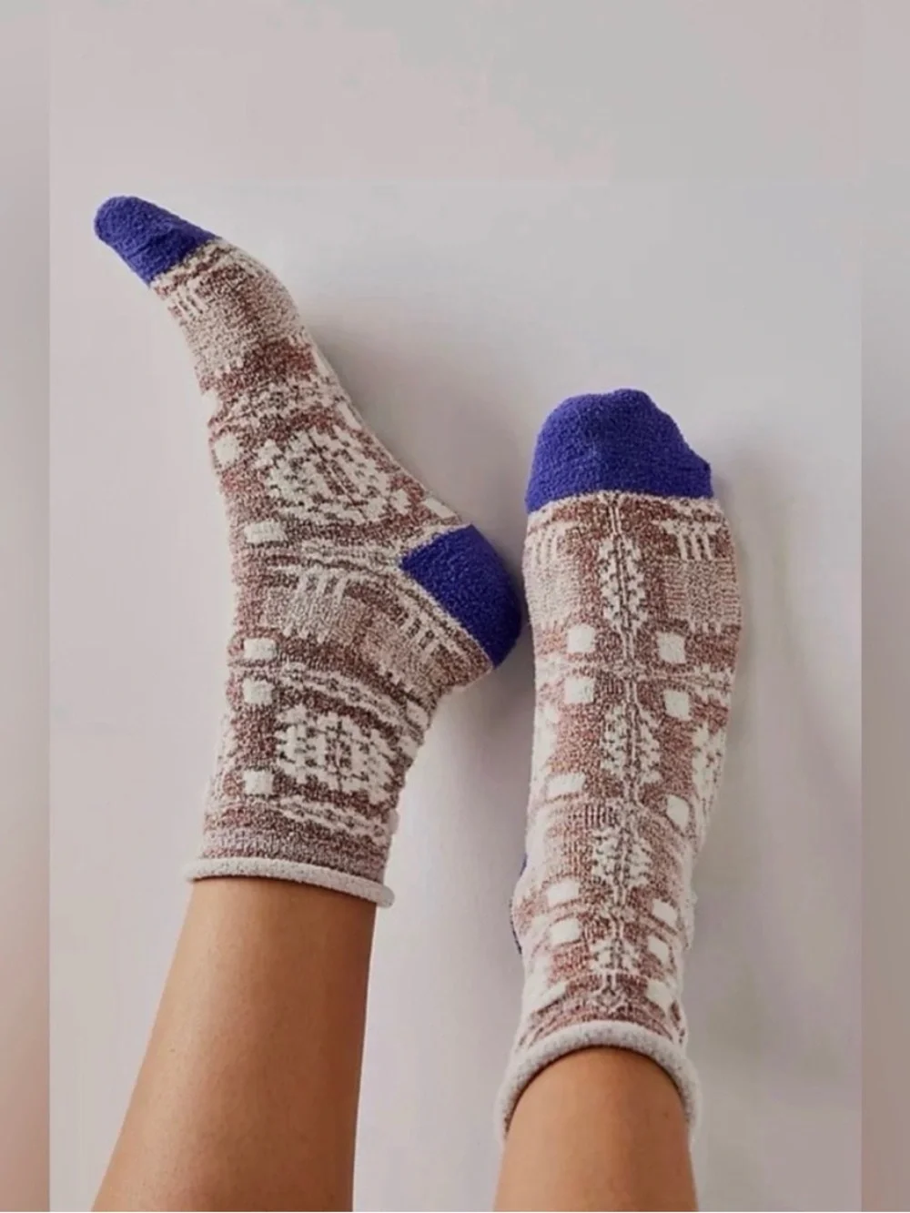 FREE PEOPLE WOMENS OS TOILE SOCKS TEXTURED CREW LENGTH ABSTRACT PRINT NWT